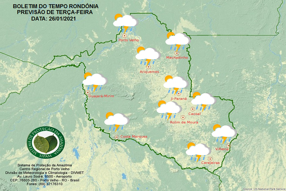 Confira a previsão do tempo para esta terça-feira em Rondônia