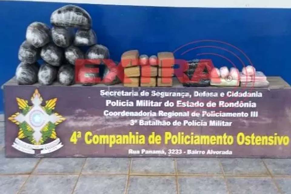 PM apreende 32 Kg de drogas e prende dois suspeitos em Cerejeiras