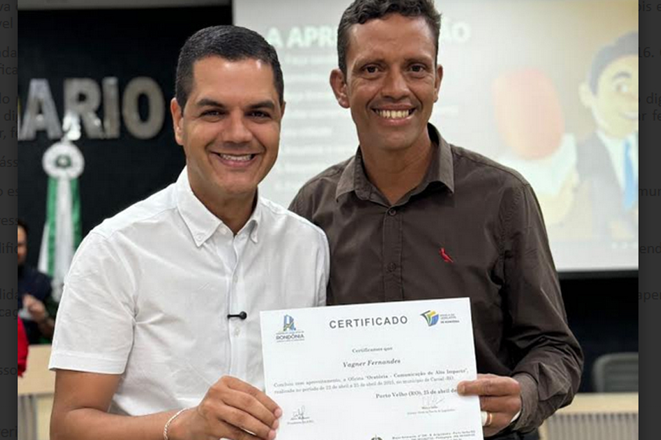 Curso gratuito de filmagem e edição chega a Presidente Médici com apoio do deputado Cássio Gois