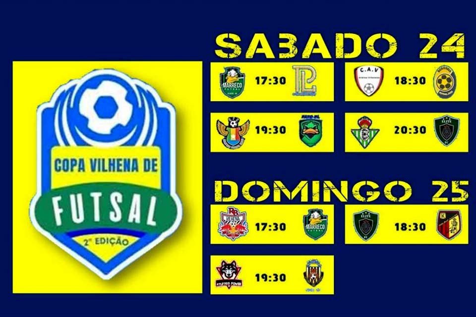Copa Vilhena de Futsal começa hoje com quatro jogos no Ginásio Poliesportivo Geraldão