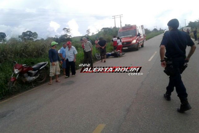 Morador de Cacoal sofre acidente de moto na RO-383 