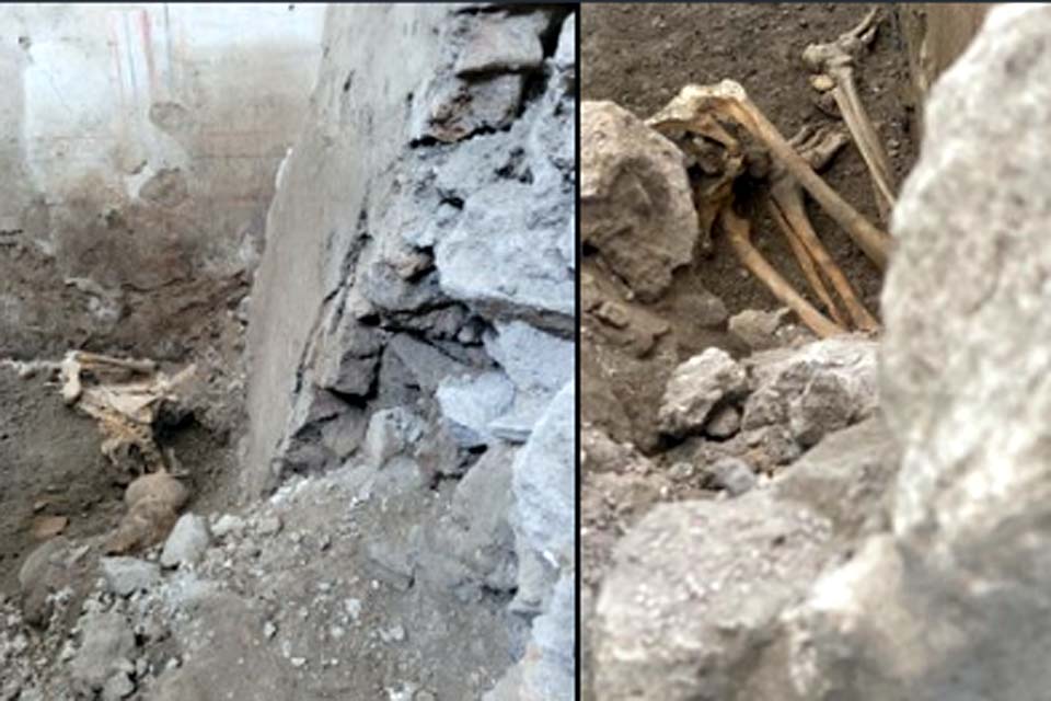 Pompeia: Arqueólogos encontram ossada humana da erupção do Monte Vesúvio