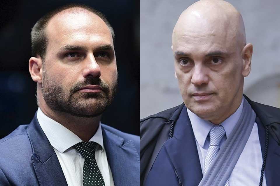 Moraes aciona Defensoria para representar Eduardo Bolsonaro em processo sobre sanções