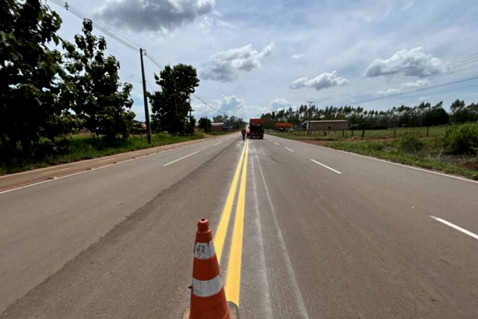 Revitalização de ciclofaixa e sinalização proporciona mais segurança na RO-481