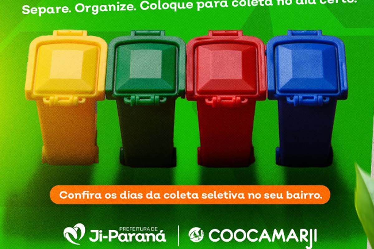 Prefeitura em parceria com a COOCAMARJI informa  a população o cronograma da coleta seletiva