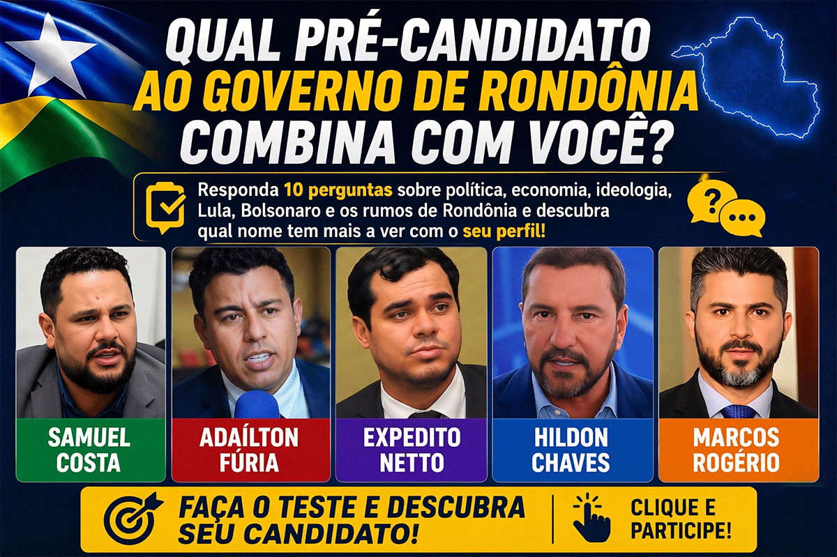 Descubra qual pré-candidato ao governo de Rondônia mais combina com você