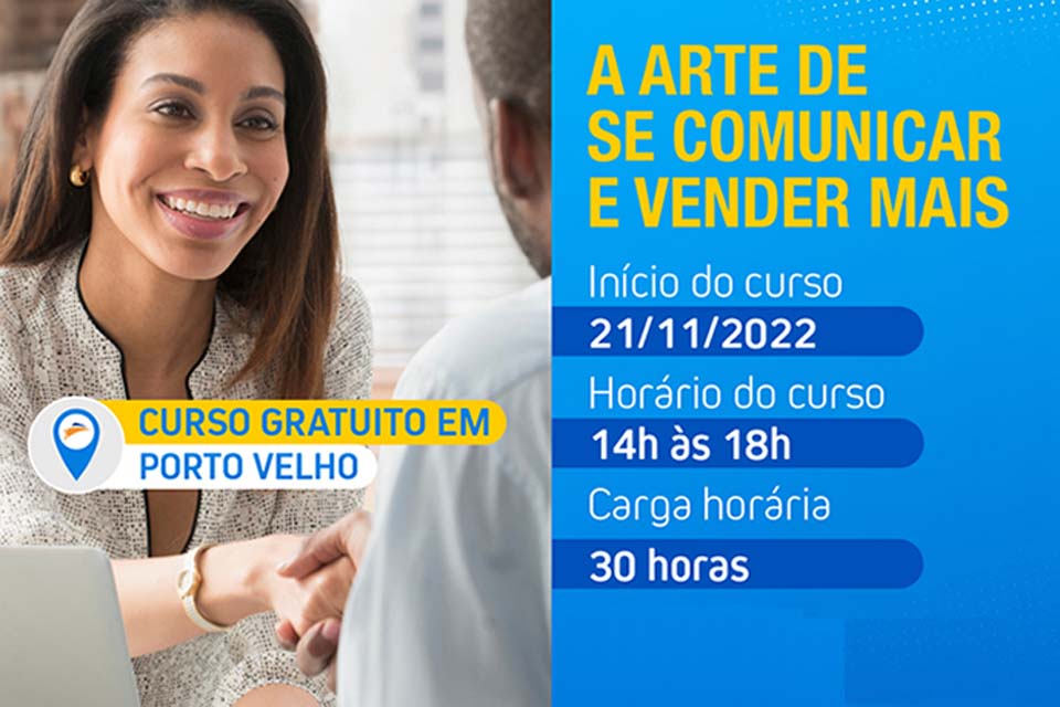 Últimas vagas para o curso gratuito oferecido pelo SINDSEF-RO em parceria com Senac; Início dia 6/12