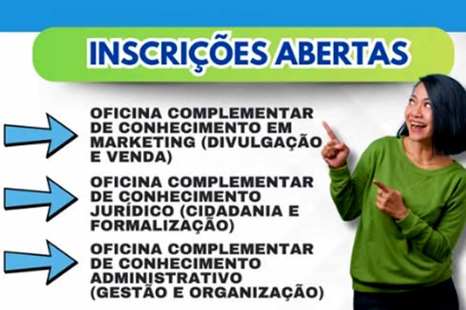 Prefeitura em parceria com a Águas de Ariquemes está oferecendo 3 oficinas complementares