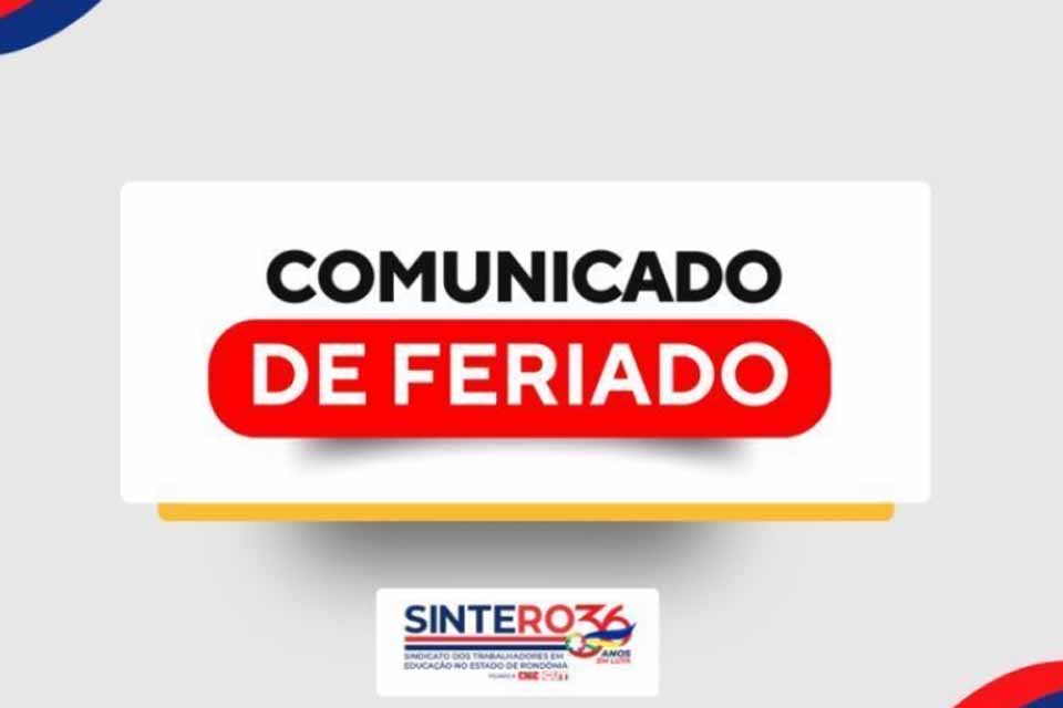 SINTERO comunica alterações no expediente nos dias 20 e 21 de novembro