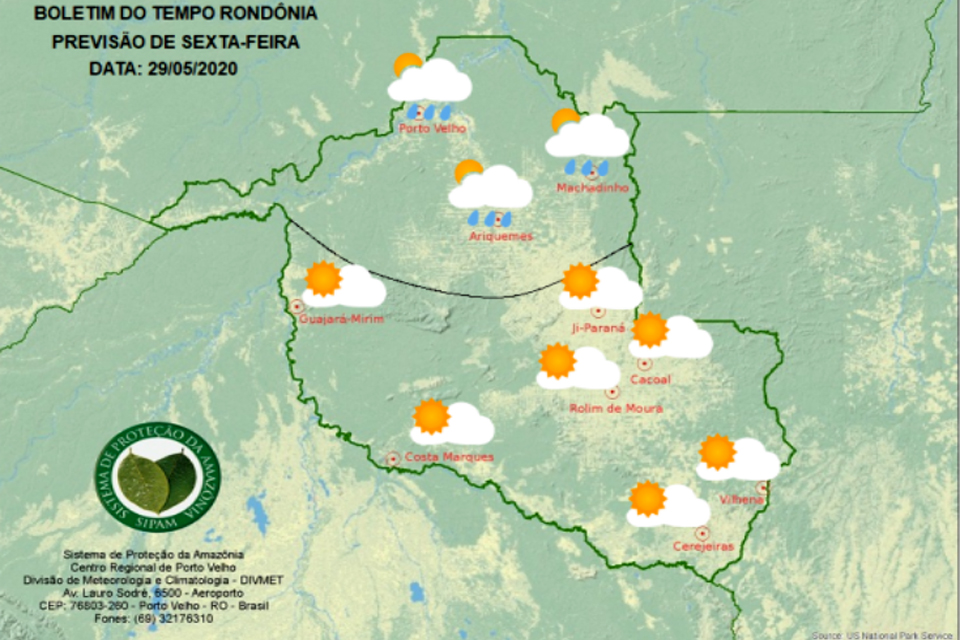Confira a previsão do tempo para esta sexta-feira em Rondônia