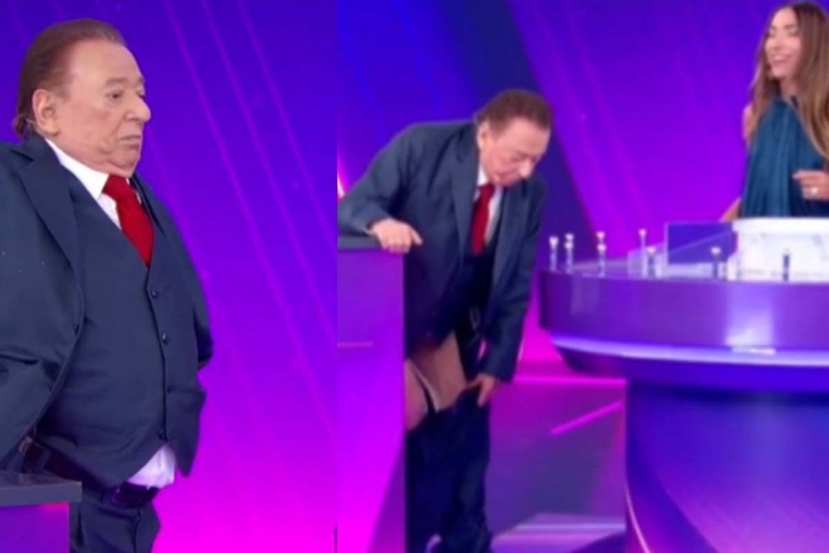 Calça de Raul Gil cai durante Programa Silvio Santos