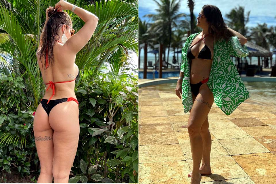 Samara Felippo mostra boa forma em cliques de biquíni: 'Livre e plena'