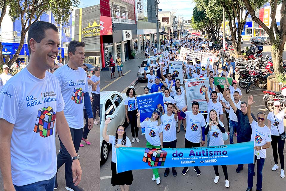 Deputado Cássio Gois participa de caminhada de conscientização do autismo em Cacoal