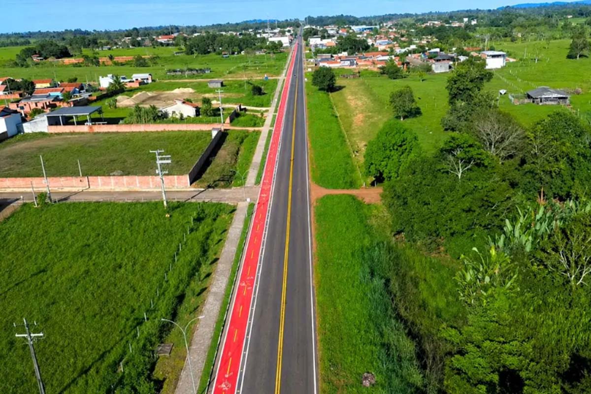 Ciclofaixa é implantada pelo governo de Rondônia no perímetro urbano da RO-470 em Nova União