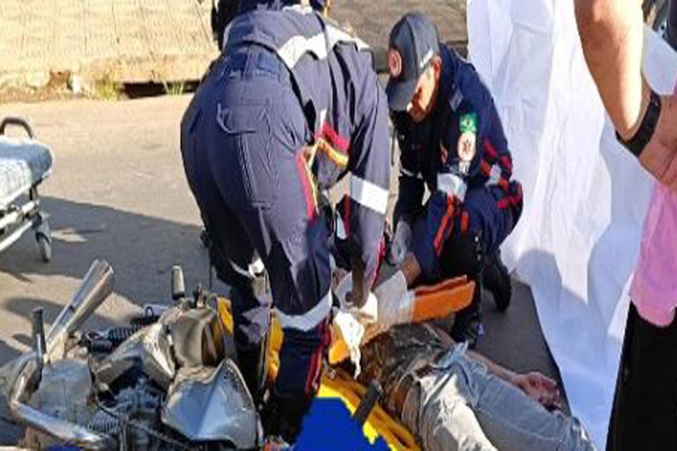 Motociclistas ficam feridos após colisão entre motos em Ji-Paraná