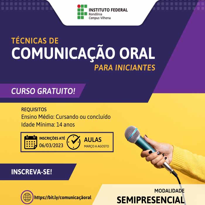 Campus Vilhena oferta curso de Comunicação Oral para Iniciantes