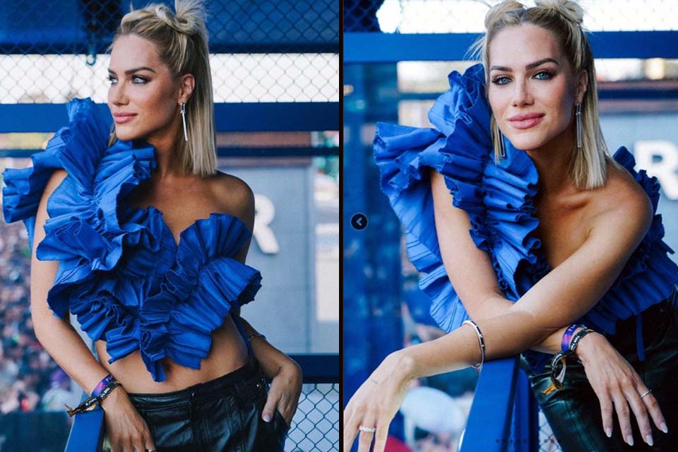 Com nariz novo, Gio Ewbank curte 'The Town' em grande estilo