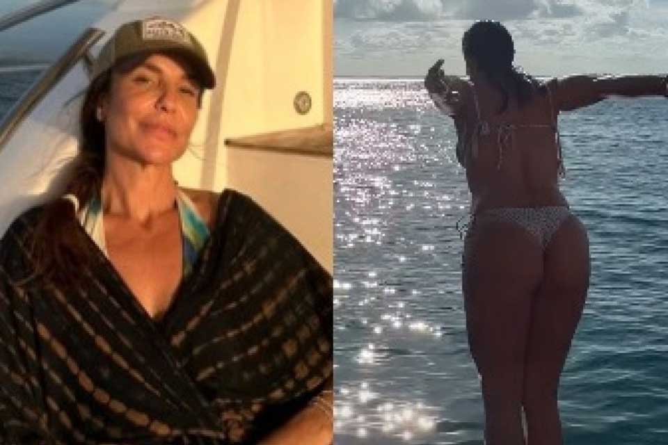 Ivete Sangalo surge de biquíni e aproveita mergulho no mar de Salvador