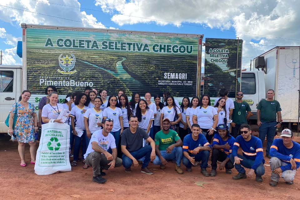  Alunos do ensino médio visitam Associação dos Coletores de Resíduos Sólidos Aguapé em Pimenta Bueno