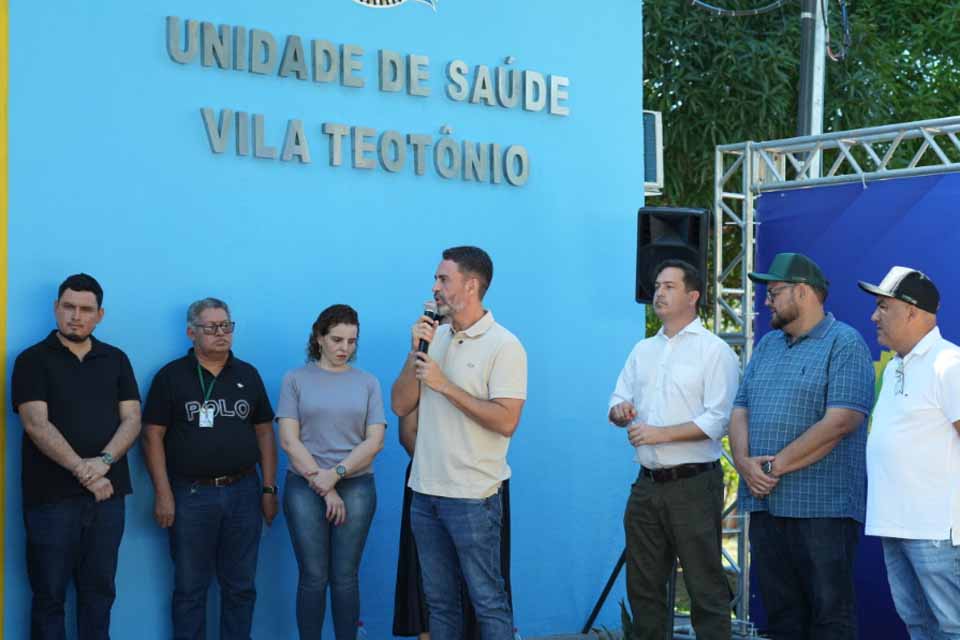 Unidade de Saúde de Vila Teotônio é reinaugurada após reforma completa; investimento de R$ 345.022,82 em recursos próprios