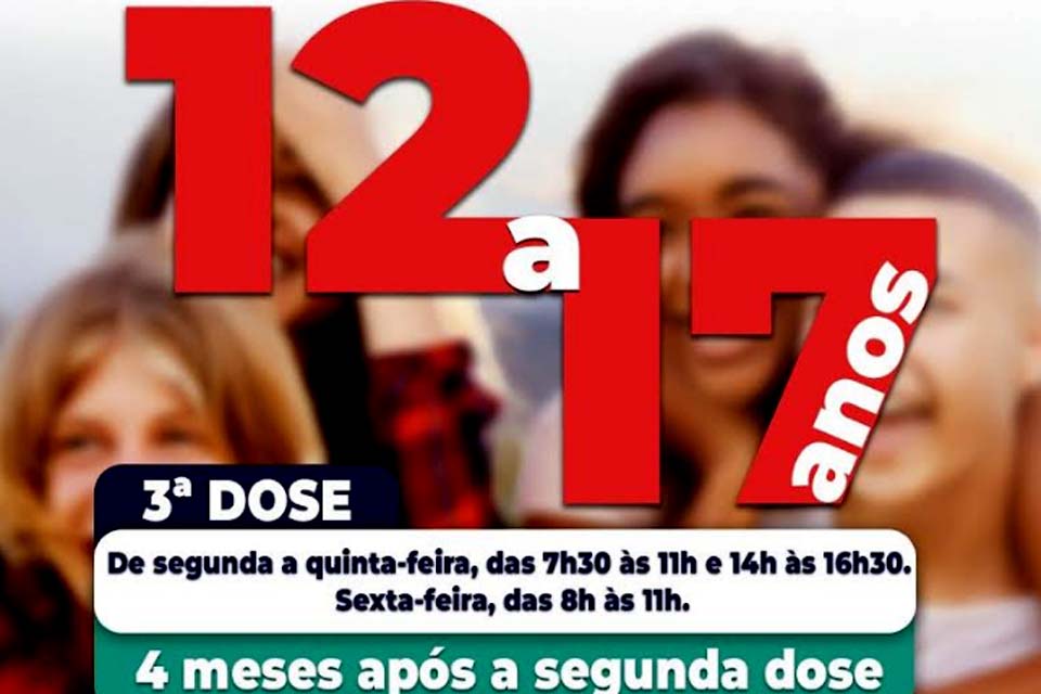 Adolescentes de 12 a 17 anos já podem tomar a 3ª dose da vacina contra Covid-19