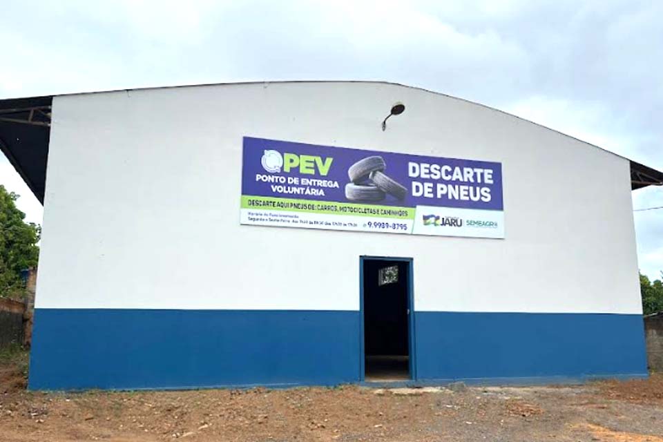 A Prefeitura de Jaru informa à população novo Ponto de Entrega Voluntária-PEV de pneus