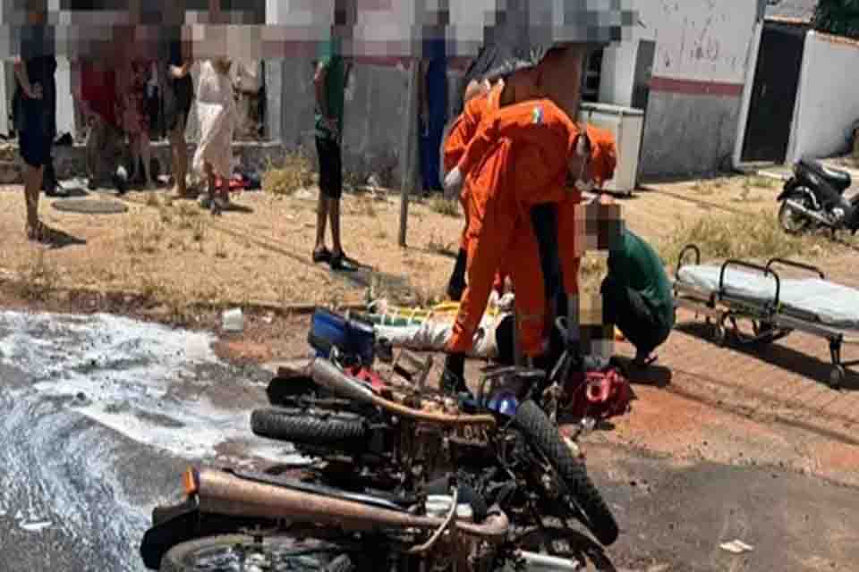 Colisão entre motocicletas deixa feridos em Pimenta Bueno