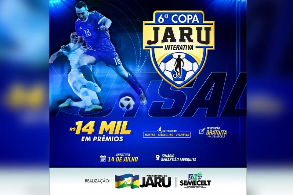 Abertura da 6ª Copa Jaru/ Interativa de Futsal acontece nesta quinta-feira, 14