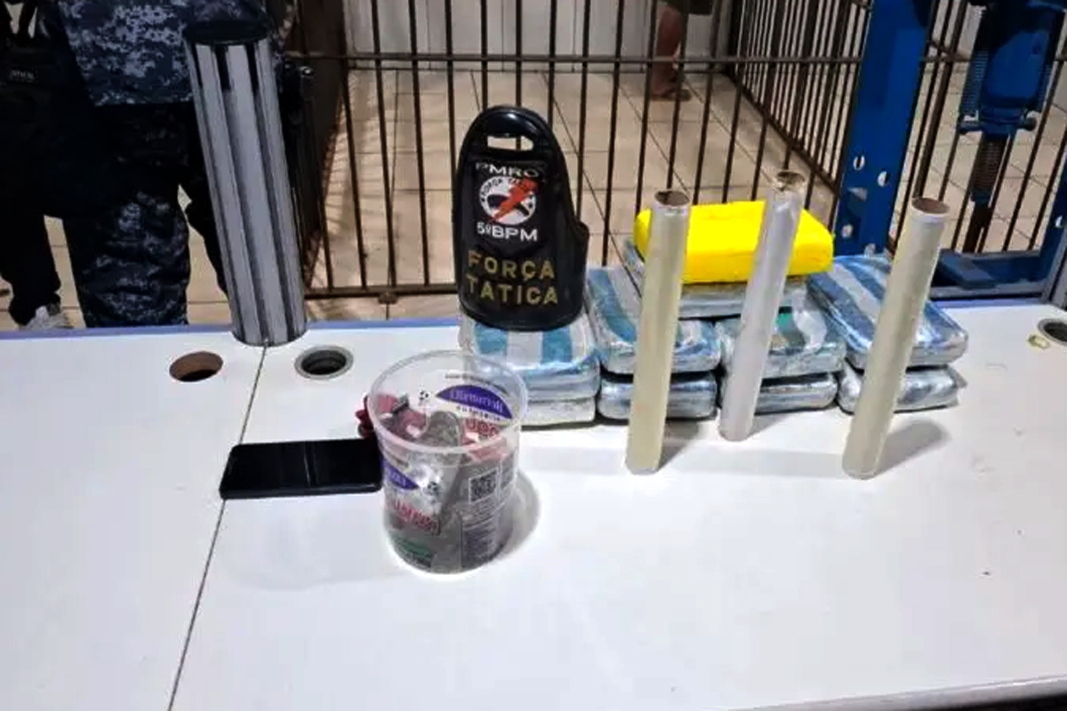 Suspeito é preso com maconha, cocaína e prensa hidráulica em Porto Velho