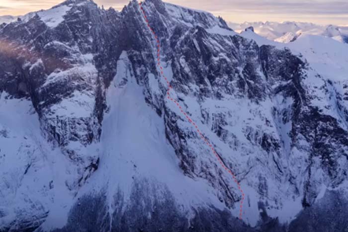 Esquiador desce maior montanha vertical da Europa 