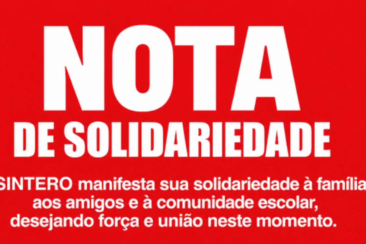 SINTERO manifesta sua solidariedade e apoio ao professor Luciano Mendes da Silva 