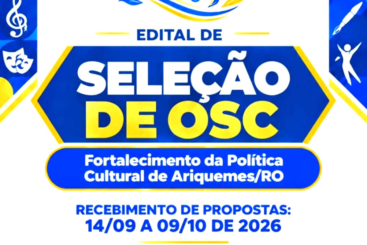 Prefeitura realiza chamamento público para seleção de OSC parceria destinada ao fortalecimento da Política Cultural 