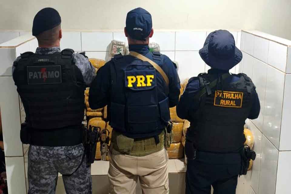 PRF apreende mais de 130 kg de maconha na BR-364 em Cacoal