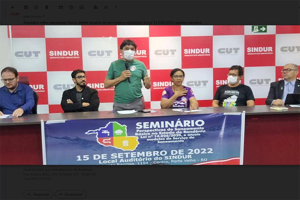 Seminário sobre saneamento básico debate desafios do novo marco regulatório Lei nº 14.026/2020 e aponta caminhos