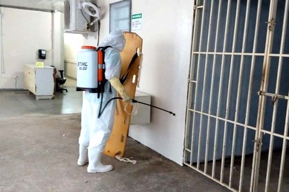 Hospital de Base e João Paulo II estão sendo desinfetados com monopersulfato de potássio para conter o coronavírus