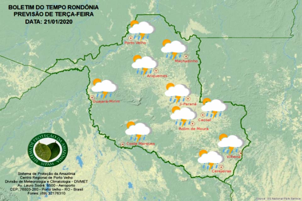 Confira a previsão do tempo para esta terça-feira em Rondônia