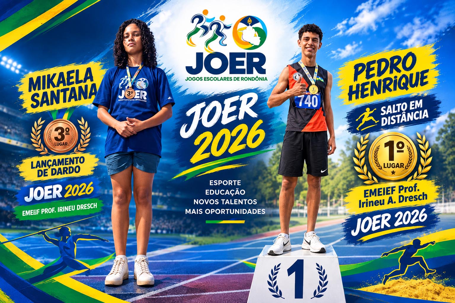 Alunos de Ji-Paraná são destaques no atletismo do Joer que acontece em Cacoal 
