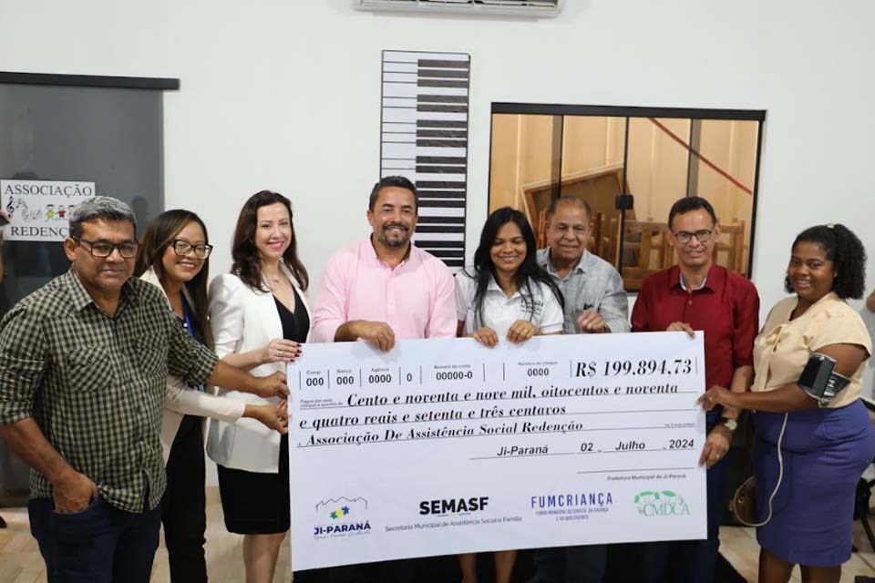 Prefeitura de Ji-Paraná repassa recursos para Associação