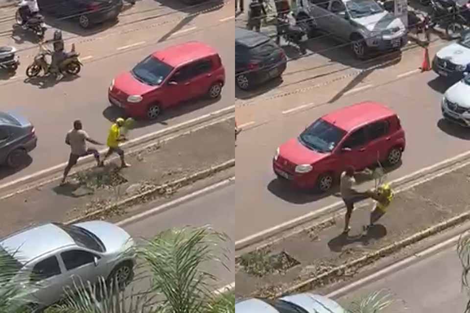 Em Porto Velho, idoso vestido com as cores do Brasil ataca petistas e leva a pior; confira vídeo