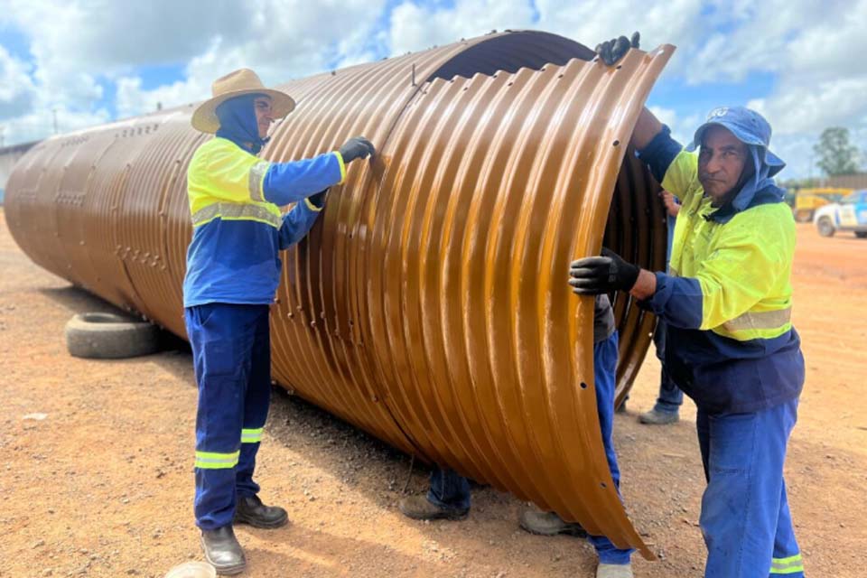 Prefeitura de Jaru realiza aquisição de mais uma remessa de 25 Tubos Armcos