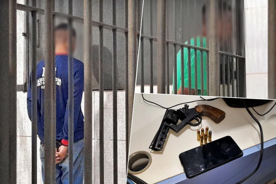 Dupla é detida com revólver caseiro, moto e celular roubados na zona leste