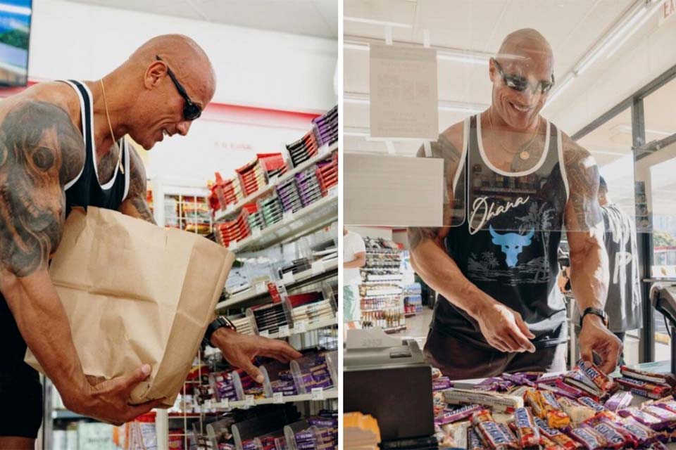 Dwayne Johnson visita loja em que roubava chocolates quando criança e compra todo o estoque