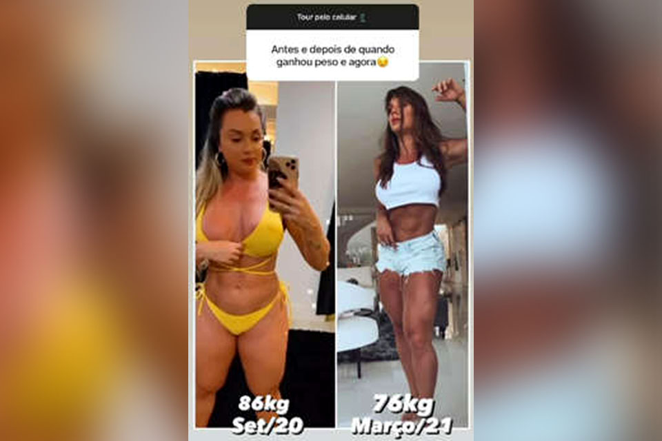 Juju Salimeni elimina 10 kg e mostra antes e depois no Instagram