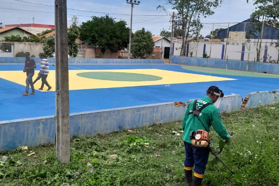 Prefeitura de Ji-Paraná revitaliza quadras esportivas em todo o município