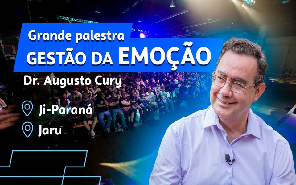 Augusto Cury chega a Rondônia com a palestra “Gestão da Emoção” em Jaru e Ji-Paraná