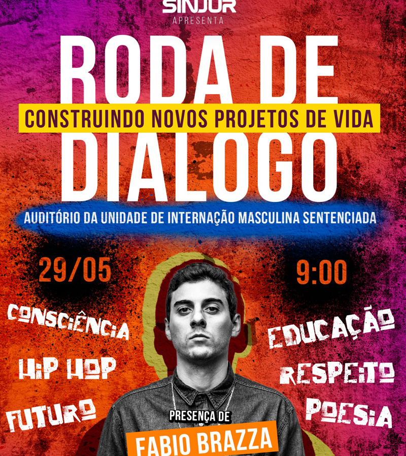 Rapper Fábio Brazza realizará ação com jovens em medidas socioeducativas