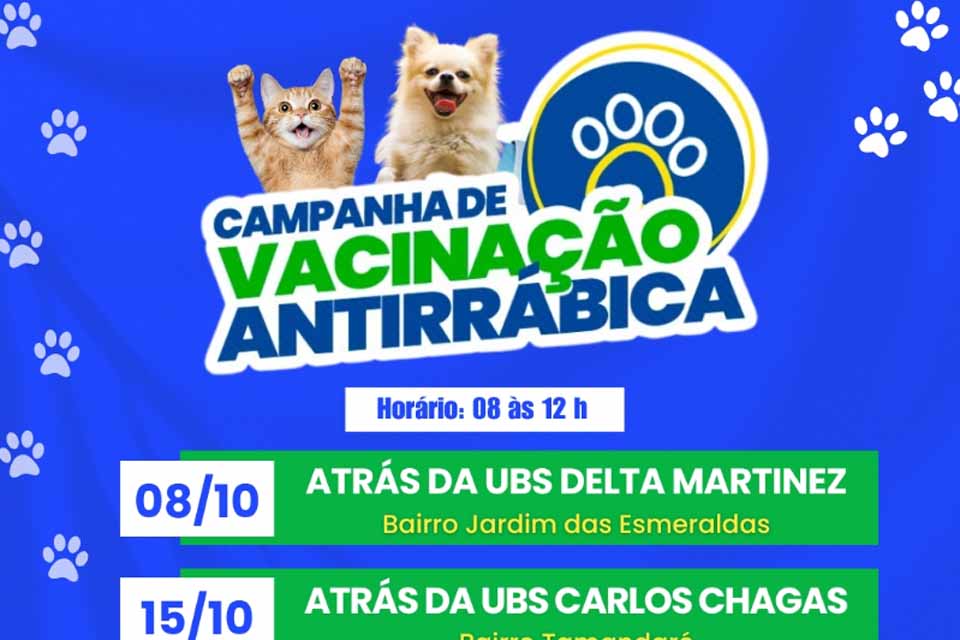 Prefeitura realiza ação semanal de vacinação antirrábica durante o mês de outubro