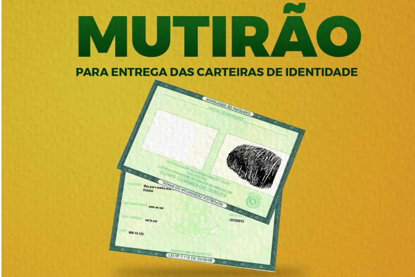 Mutirão para entrega de RG será realizado neste sábado no município