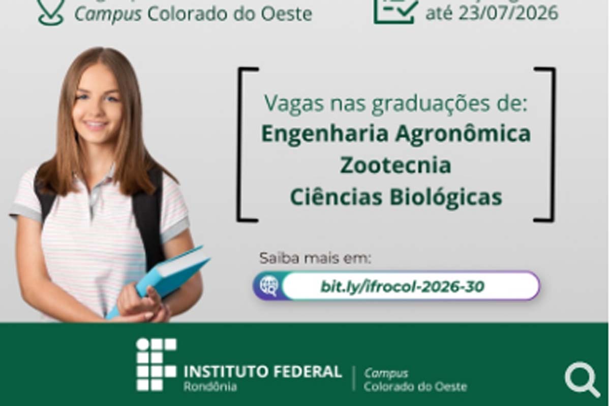Aberta seleção por transferência para cursos de graduação no Campus Colorado do Oeste