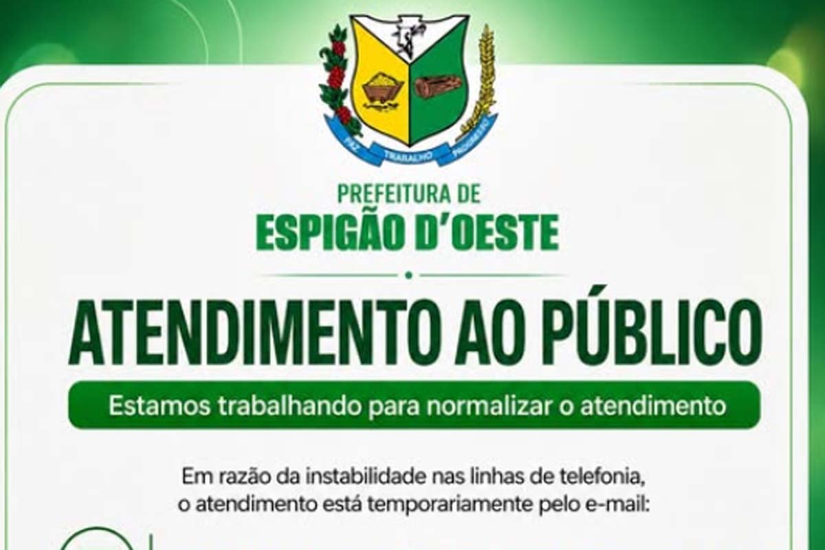 Prefeitura indorma qu está trabalhando para solucionar uma instabilidade temporária nas linhas de telefonia 